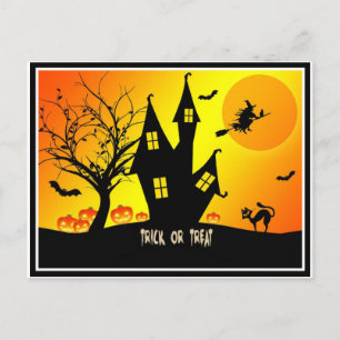 Trick or Treat, Halloween Invitation Postcard