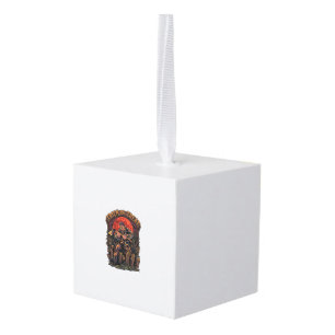 Trick Or Treat Halloween Killer Skeleton Axe Red M Cube Ornament