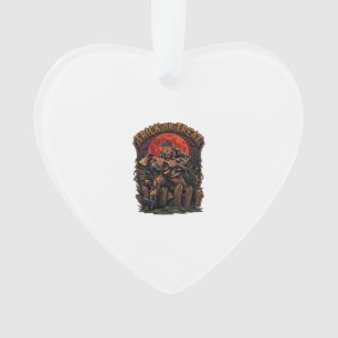 Trick Or Treat Halloween Killer Skeleton Axe Red M Ornament
