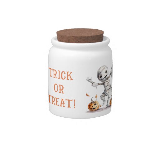 Trick or Treat Halloween Mummy Candy Jar