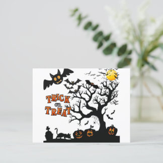 Trick Or Treat, Halloween Night Postcard