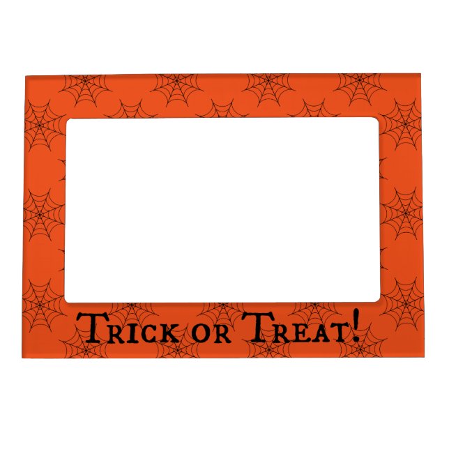 Trick or Treat Halloween Orange Magnetic Frame (Front)