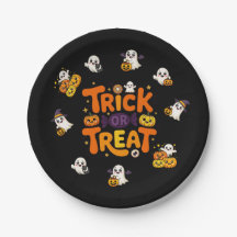 Trick or Treat Halloween Paper Plates
