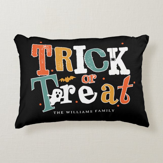 Trick Or Treat Halloween Party Accent Pillow (Front)