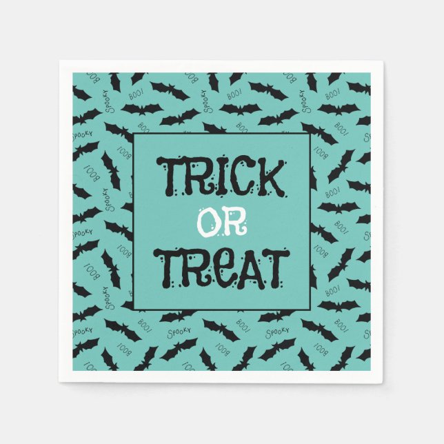 Trick or Treat Halloween Party Bats Napkins (Front)