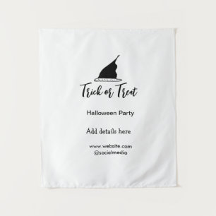 Trick or treat Halloween party black hat details w Tapestry