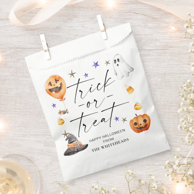 Trick or Treat Halloween Party Favor Bag (Clipped)