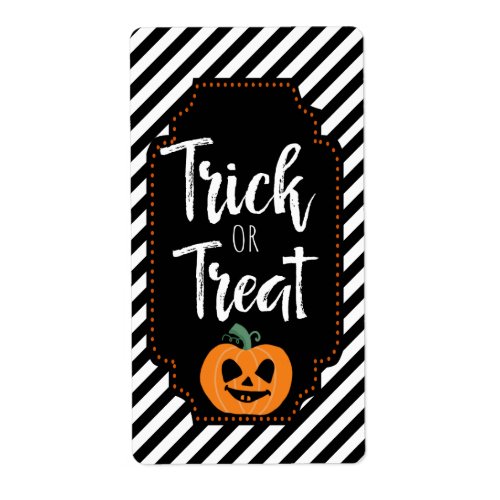 trick or treat halloween party favor label