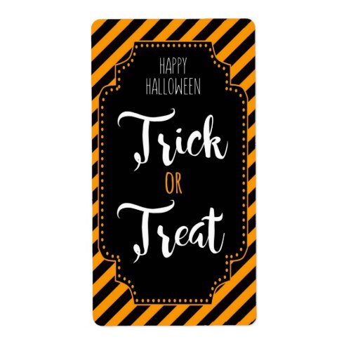 trick or treat halloween party favor label