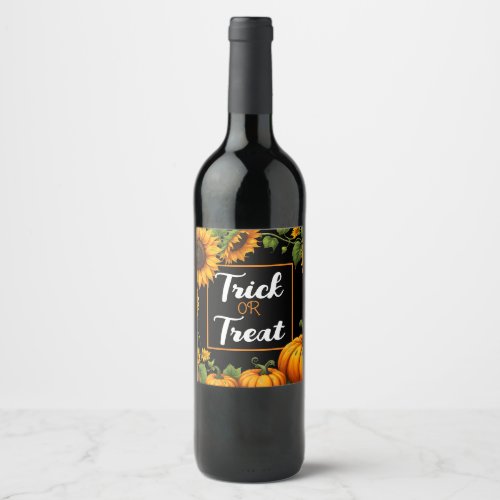 trick or treat halloween party favor wine wine label