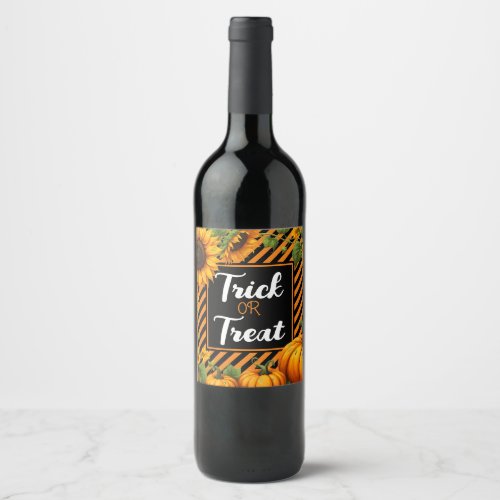 trick or treat halloween party favor wine wine label