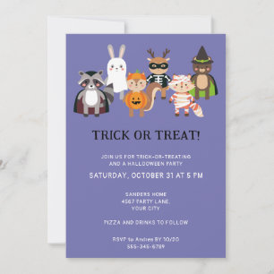 TRICK OR TREAT HALLOWEEN PARTY INVITATION