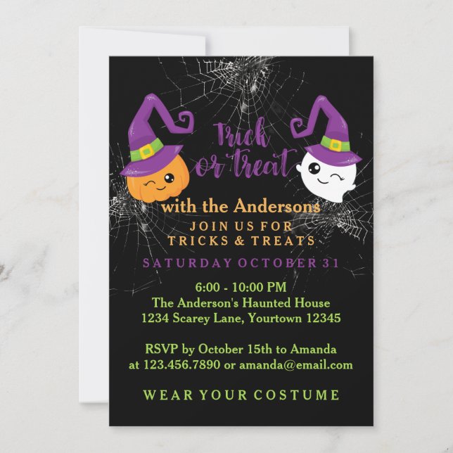Trick or Treat Halloween Party Invitation (Front)