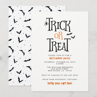 Trick or Treat Halloween Party Invitation