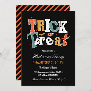 Trick or Treat Halloween Party Invitation