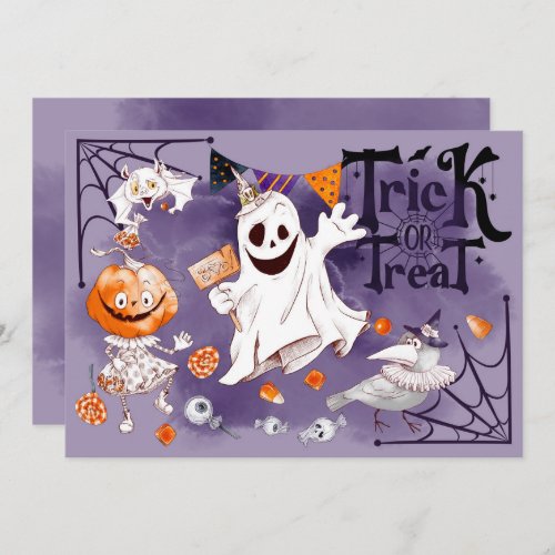 Trick or Treat Halloween Party  Invitation