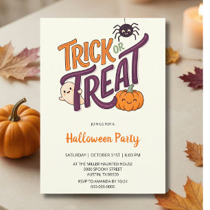 Trick or Treat Halloween Party  Invitation