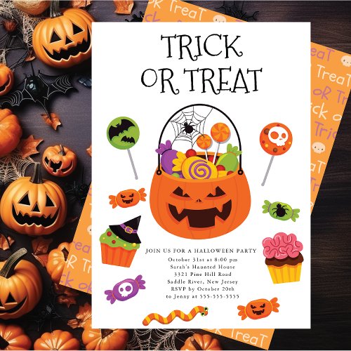 Trick or Treat Halloween Party Invitation