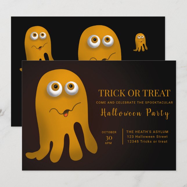 Trick Or Treat Halloween Party Invitation (Front/Back)