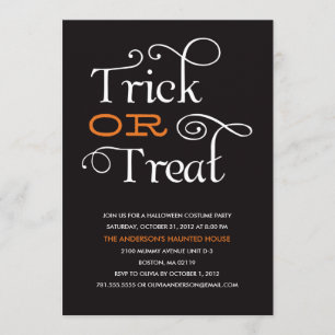 TRICK OR TREAT HALLOWEEN PARTY INVITATION