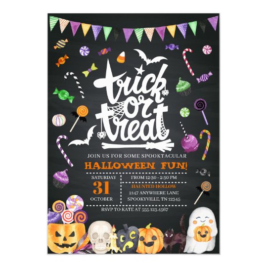 Trick or Treat Halloween Party Invitation | Zazzle.com