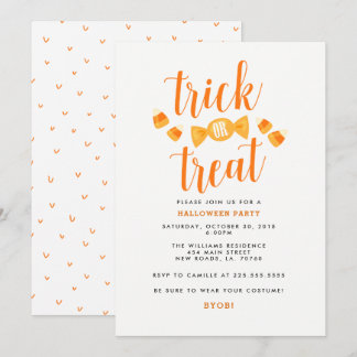Trick or Treat Halloween Party Invitations