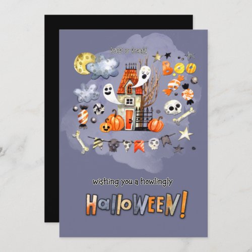 Trick or Treat Halloween Party Invitations