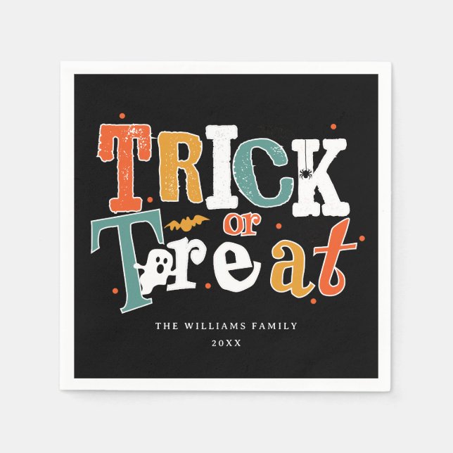 Trick Or Treat Halloween Party Napkins (Front)