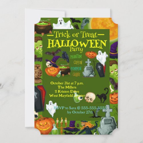 Trick Or Treat Halloween Party Party Invitation