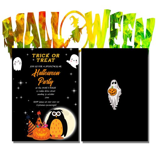  trick or treat halloween party time  invitation