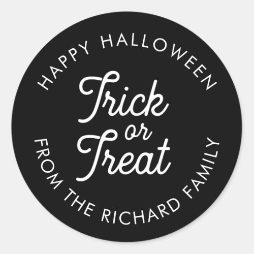 Trick or Treat Halloween Personalized Classic Round Sticker