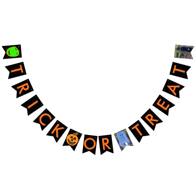 Trick or Treat Halloween PHOTO Bunting Flags (All)