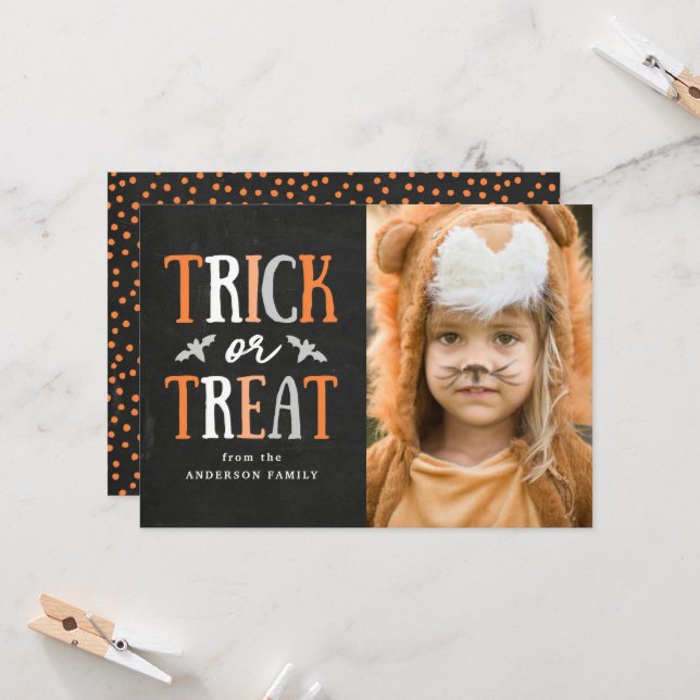 Trick or Treat | Halloween Photo Card (Front/Back In Situ)