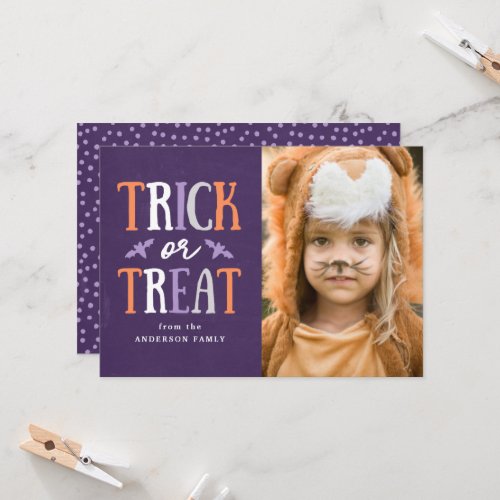 Trick or Treat  Halloween Photo Card