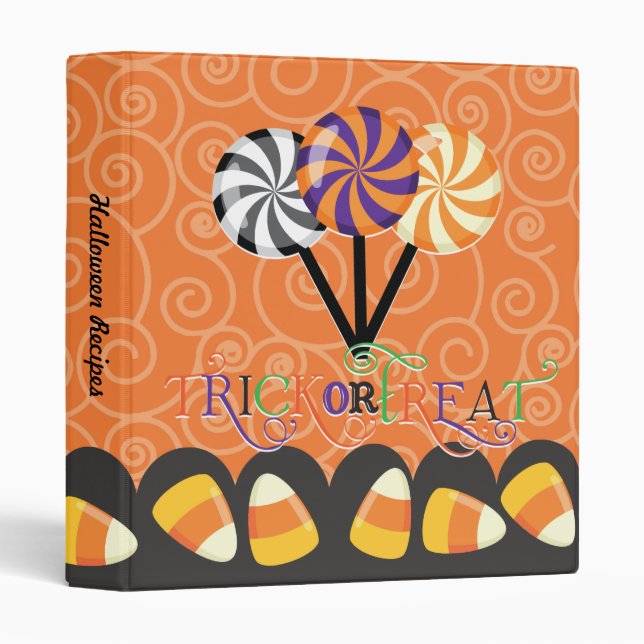 Trick or Treat Halloween Photos or Recipes Binder (Front/Spine)