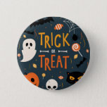 Trick Or Treat Halloween Pinback Button at Zazzle