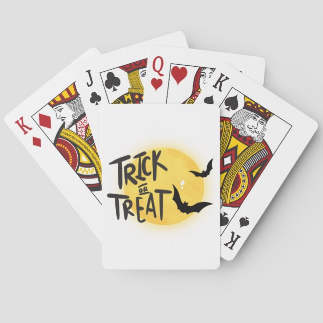 Trick or treat halloween poker cards (Back)