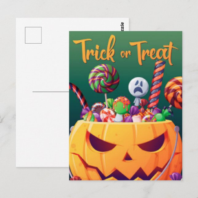 Trick or Treat Halloween Postcard (Front/Back)