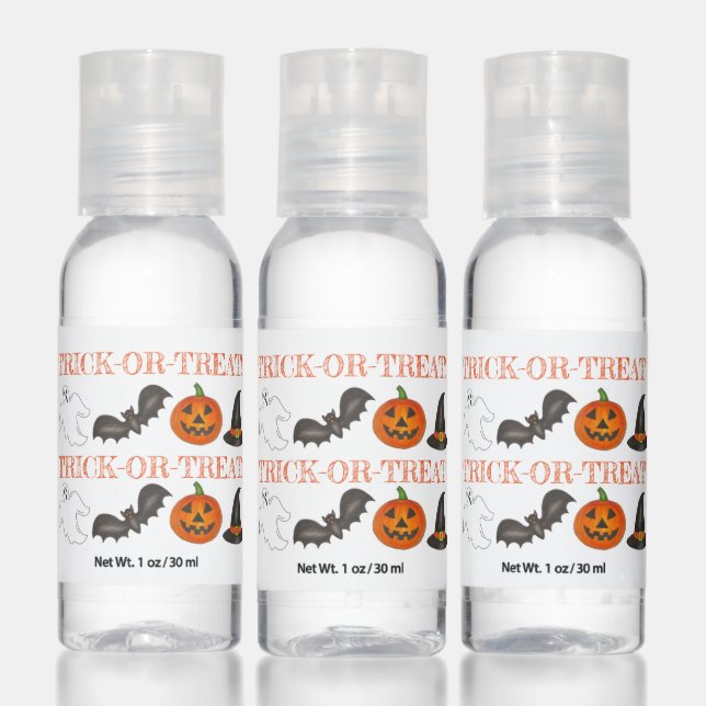 Trick or Treat Halloween Pumpkin Bat Ghost Witch Hand Sanitizer (Set)