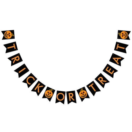 Trick or Treat Halloween Pumpkin Bunting Banner