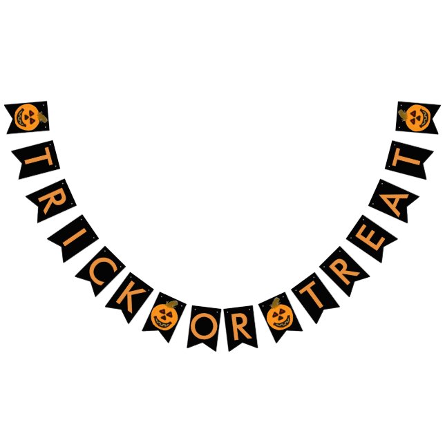 Trick or Treat Halloween Pumpkin Bunting Banner (All)