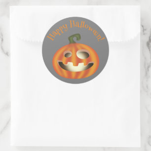 Trick or treat Halloween pumpkin Classic Round Sticker