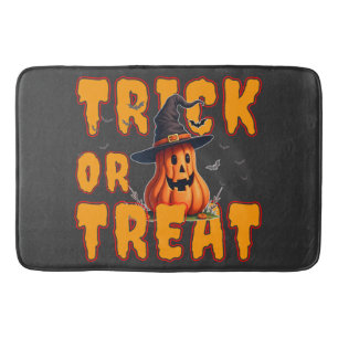 trick or treat halloween pumpkin fall autumn  bath mat