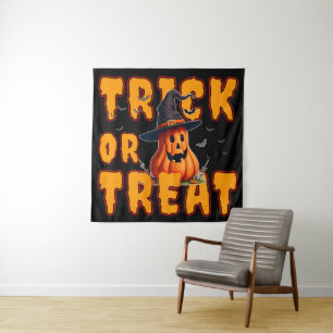 trick or treat halloween pumpkin fall autumn tapestry