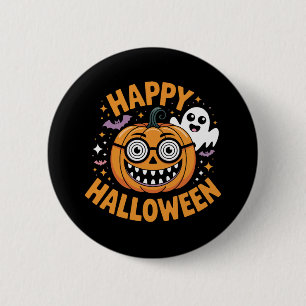 Trick Or Treat Halloween Pumpkin Happy Halloween Button