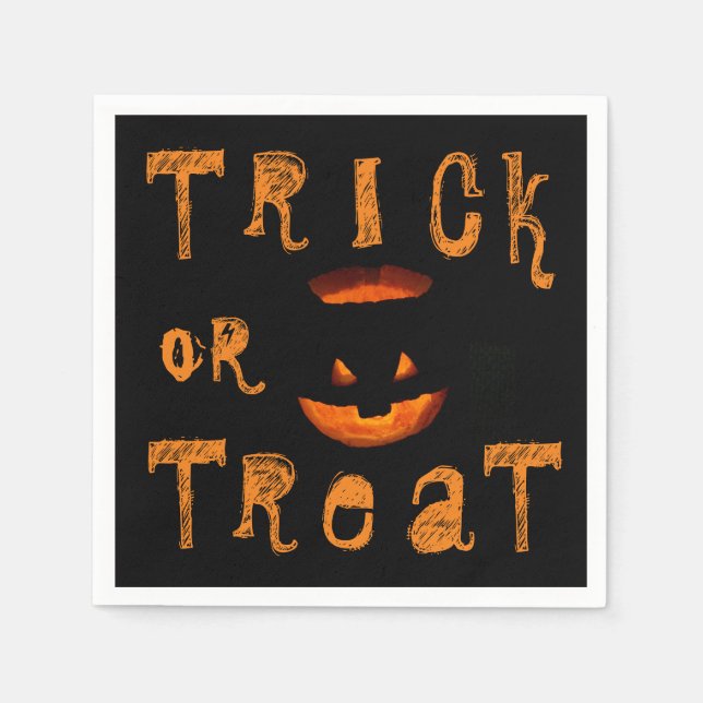 Trick or Treat Halloween Pumpkin Napkins (Front)