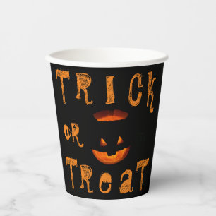 Trick or Treat Halloween Pumpkin Paper Cups