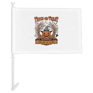 Trick Or Treat Halloween Pumpkin Witch Hat Spooky Car Flag