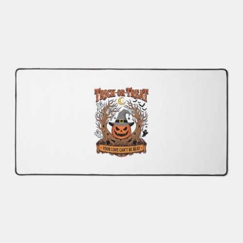 Trick Or Treat Halloween Pumpkin Witch Hat Spooky Desk Mat
