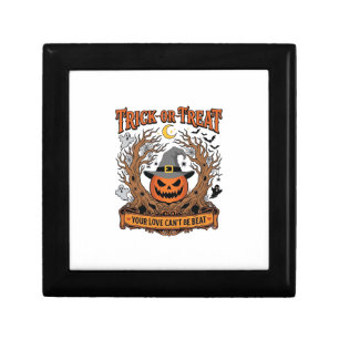 Trick Or Treat Halloween Pumpkin Witch Hat Spooky Gift Box